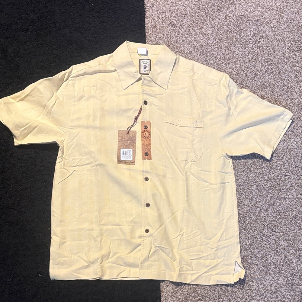 L VTG 100% SILK Jamaica Jaxx Hawaiian Shirt